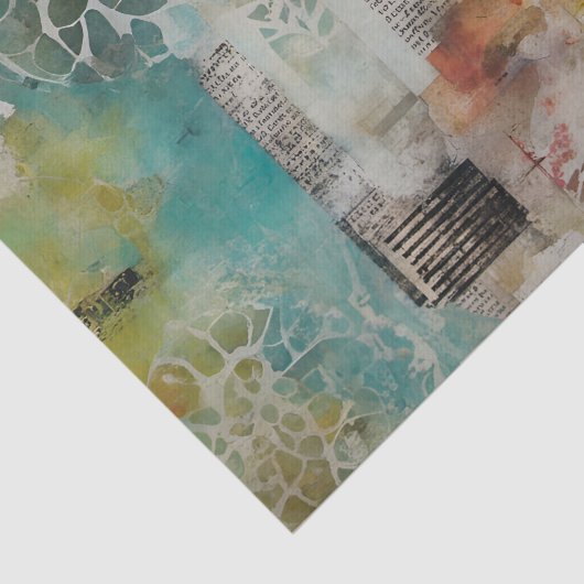 Abstracte collage gemengde media Abstract Tissuepapier (Detail)