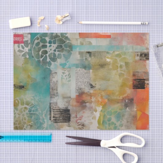 Abstracte collage gemengde media Abstract Tissuepapier (Craft)