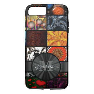 Abstracte collage gepersonaliseerd monogram 	iPhone 8/7 plus hoesje