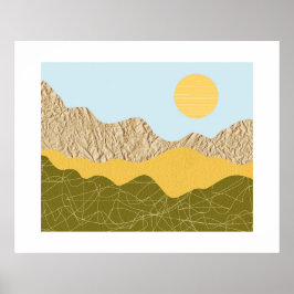 Abstracte Collage Landschap Poster
