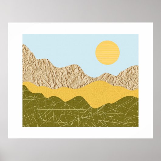 Abstracte Collage Landschap Poster (Voorkant)