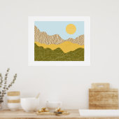Abstracte Collage Landschap Poster (Keuken)