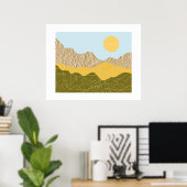 Abstracte Collage Landschap Poster (Thuiskantoor)