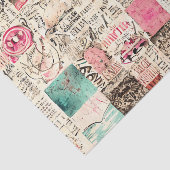 Abstracte Collage met Berichten Weefselpapier Tissuepapier (Detail)