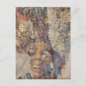 abstracte collage met gezicht mixed media briefkaart (Voorkant)
