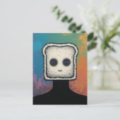 abstracte collage met gezicht van toast briefkaart (Staand voorkant)