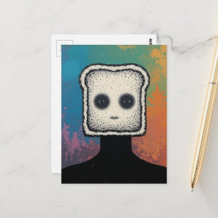 abstracte collage met gezicht van toast briefkaart