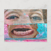 abstracte collage met ogen en mond briefkaart (Voorkant)