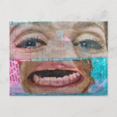 abstracte collage met ogen en mond uit 1968 briefkaart (Voorkant)
