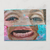 abstracte collage met ogen en mond uit 1968 briefkaart (Voorkant)