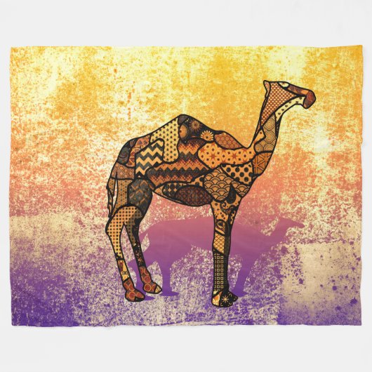 Abstracte Collage Ozzy de Camel ID102 Fleece Deken (Voorkant (Horizontaal))