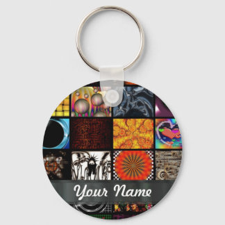 Abstracte collage sleutelhanger