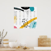 Abstracte Collage Tropisch Trouwstoelindeling Poster (Keuken)