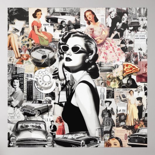 Abstracte collage uit de jaren 60 poster (Voorkant)