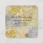 Abstracte collage vierkante visitekaartje (Achterkant)