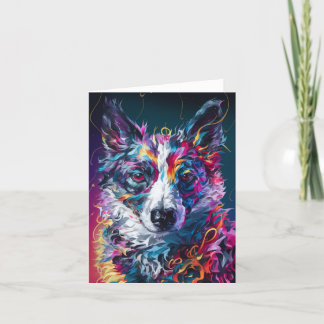 Abstracte Collie Dog Blank Kaart