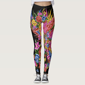 abstracte cologe florale legginen leggings