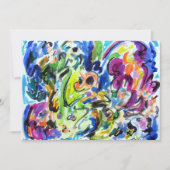 Abstracte "Color Whirl"-uitnodiging Kaart (Voorkant)