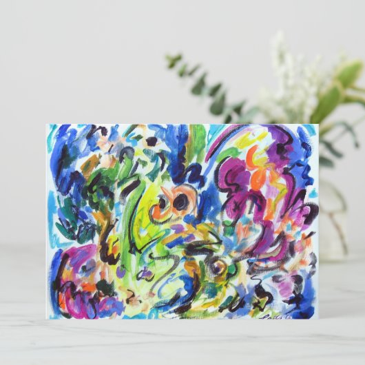 Abstracte "Color Whirl"-uitnodiging Kaart (Staand voorkant)