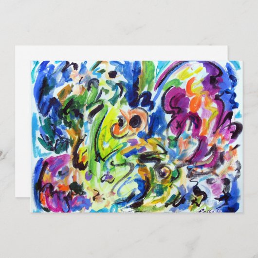 Abstracte "Color Whirl"-uitnodiging Kaart (Voorkant / Achterkant)