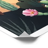 Abstracte Colorado Bergen Woestijn Cactus Poster (Hoek)