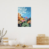 Abstracte Colorado Bergen Woestijn Cactus Poster (Keuken)