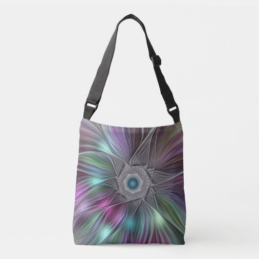 Abstracte, compacte, kleurrijke ventilatorkracht crossbody tas (Voorkant)
