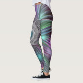 Abstracte, compacte, kleurrijke ventilatorkracht leggings (Links)