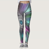 Abstracte, compacte, kleurrijke ventilatorkracht leggings (Voorkant)