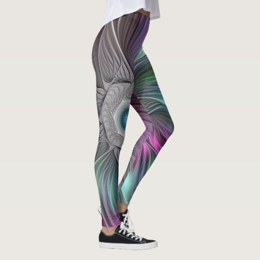 Abstracte, compacte, kleurrijke ventilatorkracht leggings (Rechts)