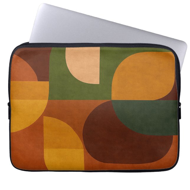Abstracte Compositie in Mid-Century Modern Stijl Laptop Sleeve (Voorkant)