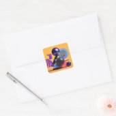 Abstracte compositie met kleurrijke bollen vierkante sticker (Envelop)