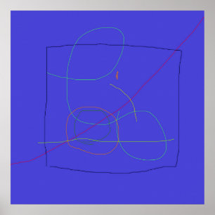 Abstracte compositie met overlappende lijnen poster