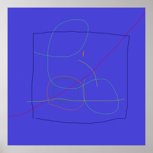Abstracte compositie met overlappende lijnen poster (Voorkant)