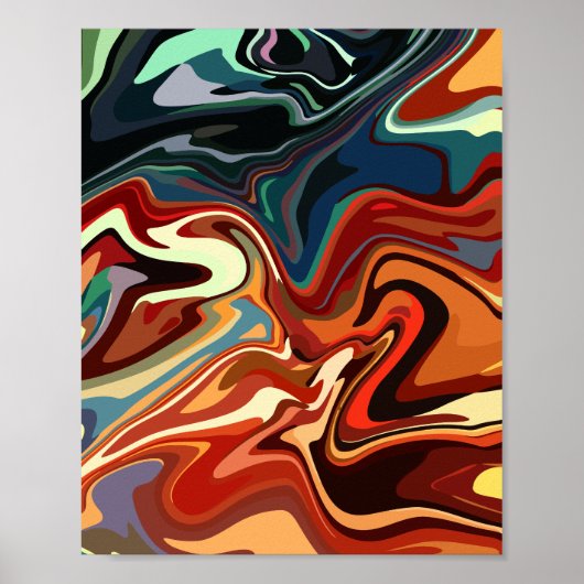 Abstracte compositie met warme en koele contrasten poster (Voorkant)