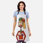 Abstracte compositie, moderne kunst schort (Gedragen)