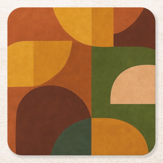 Abstracte Compositie uit het Midden van de 20e Eeu Kartonnen Onderzetters (Voorkant)