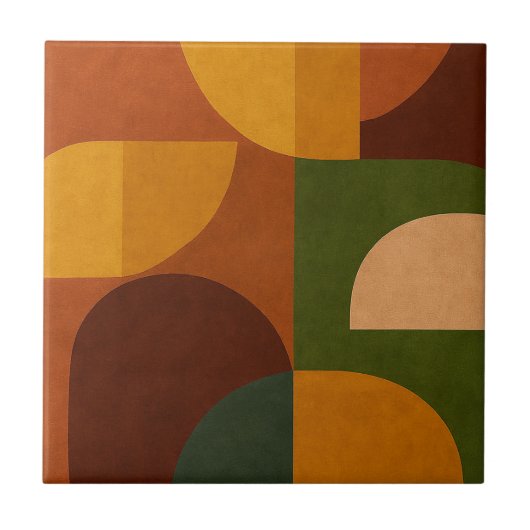Abstracte Compositie uit het Midden van de 20e Eeu Tegeltje (Voorkant)