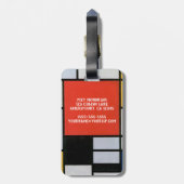  Abstracte compositie van Piet Mondriaan Bagagelabel (Achterkant verticaal)