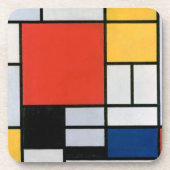 Abstracte compositie van Piet Mondriaan Bier Onderzetter (Voorkant)