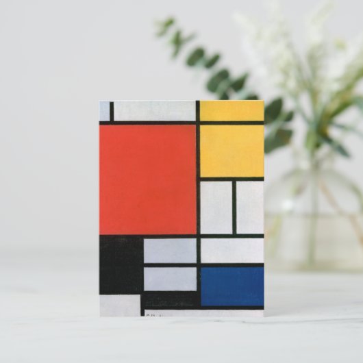  Abstracte compositie van Piet Mondriaan Briefkaart (Staand voorkant)