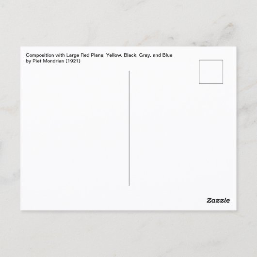  Abstracte compositie van Piet Mondriaan Briefkaart (Achterkant)