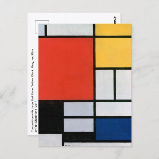  Abstracte compositie van Piet Mondriaan Briefkaart (Voorkant / Achterkant)