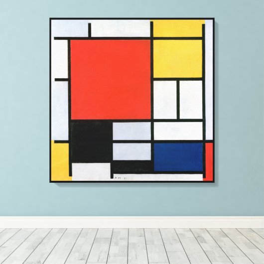  Abstracte compositie van Piet Mondriaan Canvas Afdruk (Insitu (Houten vloer))