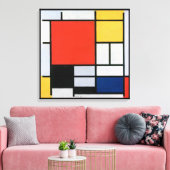 Abstracte compositie van Piet Mondriaan Canvas Afdruk (Insitu (Woonkamer))
