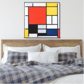  Abstracte compositie van Piet Mondriaan Canvas Afdruk (Insitu (Slaapkamer))