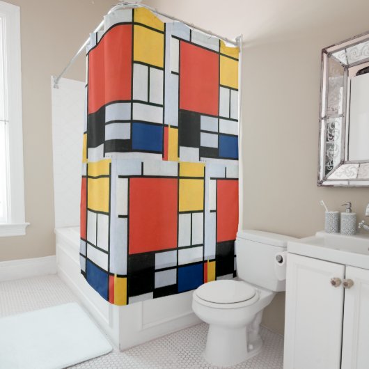  Abstracte compositie van Piet Mondriaan Douchegordijn (In situ)
