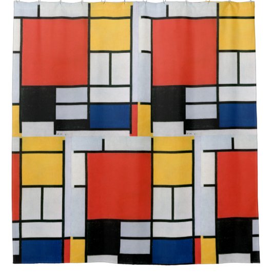  Abstracte compositie van Piet Mondriaan Douchegordijn (Voorkant)