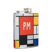 Abstracte compositie van Piet Mondriaan Heupfles (Rechts)