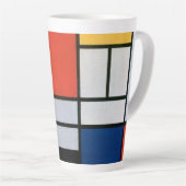 Abstracte compositie van Piet Mondriaan Latte Mok (Rechterhoek)